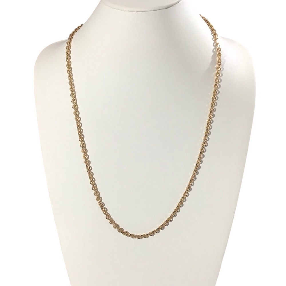 Textured Chain Necklace Gold Tone Fashion Jewelry